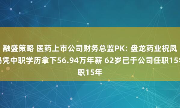融盛策略 医药上市公司财务总监PK: 盘龙药业祝凤鸣凭中职学历拿下56.94万年薪 62岁已于公司任职15年
